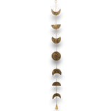 Handcrafted Brass Moon Phases Wind Chime with Soothing Bell - Bohemian Home Decor - SHAMTAM.COM