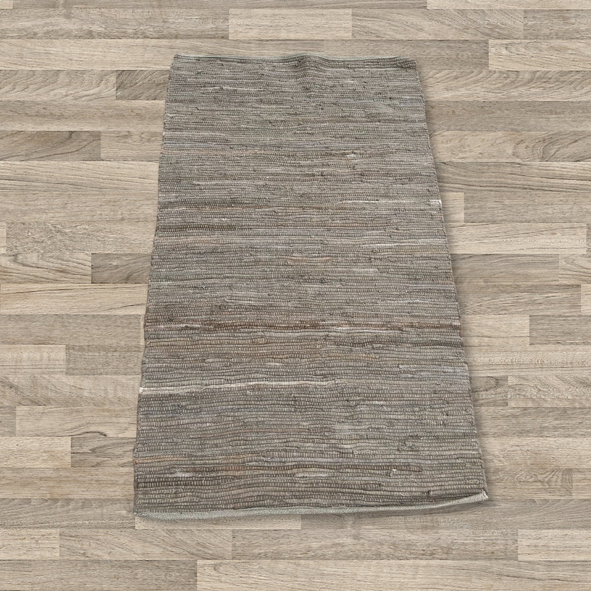 Handcrafted Charcoal Gray Indian Handloom Cotton Rug - Rustic Woven Design - SHAMTAM.COM