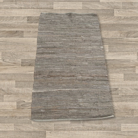 Handcrafted Charcoal Gray Indian Handloom Cotton Rug - Rustic Woven Design - SHAMTAM.COM