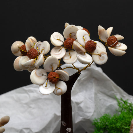 Handcrafted Gomati Chakra Stone Tree with Rudraksha Beads - 45 Sacred Stones for Prosperity & Spiritual Protection - SHAMTAM.COM