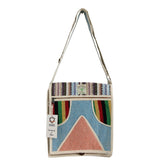 Handcrafted Hemp Laptop Messenger Bag with Geometric Design - Made in Nepal - SHAMTAM.COM