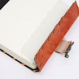 Handcrafted Leather Journal with Evil Eye Design - 160 Deckle Edge Pages, 20x15cm - Vintage Steampunk Notebook with Metal Clasp - SHAMTAM.COM