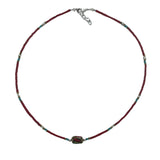 Handcrafted Nepalese Coral and Turquoise Tribal Bead Necklace with Adjustable Chain - SHAMTAM.COM