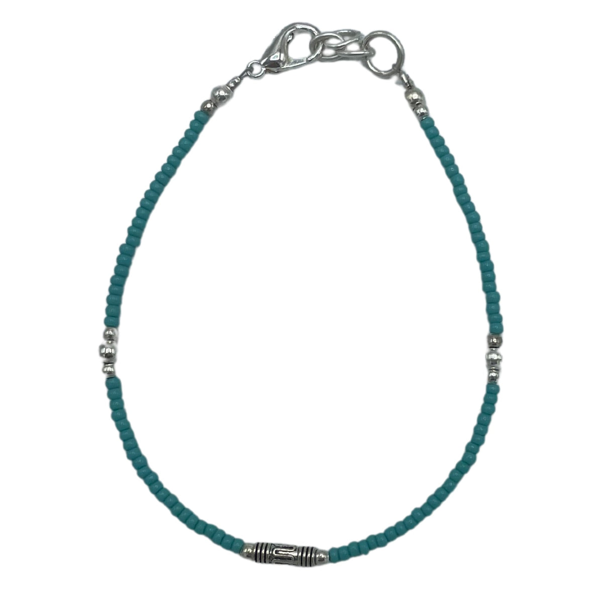 Handcrafted Nepalese Turquoise & Teardrop Gem Bracelet with Silver Accents for Healing & Balance - SHAMTAM.COM