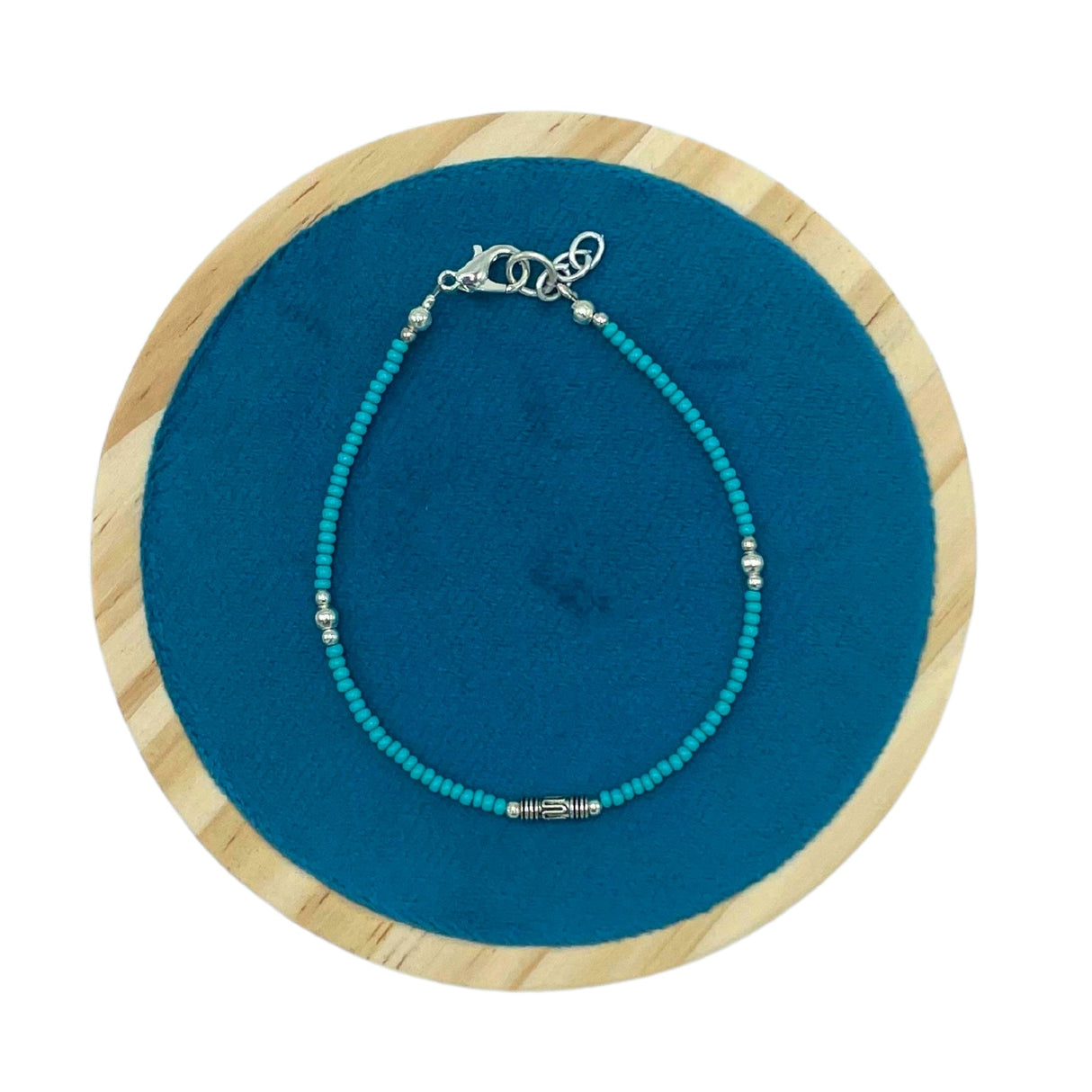 Handcrafted Nepalese Turquoise & Teardrop Gem Bracelet with Silver Accents for Healing & Balance - SHAMTAM.COM