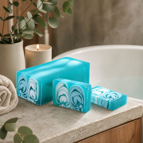 Handcrafted Soap Loaf 1.2kg - Cotton — styled in a warm, naturally lit interior