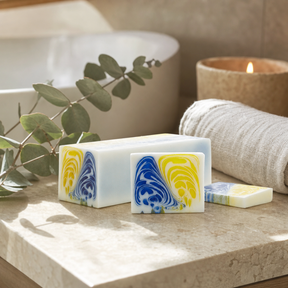 Handcrafted Soap Loaf 1.2kg - Jasmine & Green Tea — styled in a warm, naturally lit interior