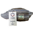 Handmade Blue Cotton Hemp Waist Bag with Herringbone Pattern - THC Free, Made in Nepal - SHAMTAM.COM
