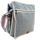 Handmade Bohemian Hemp Laptop Messenger Bag with Colorful Striped Design from Nepal - SHAMTAM.COM