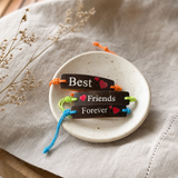 Handmade Friendship Bracelets - Friends Coconut Print — styled in a warm, naturally lit interior
