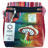 Handmade Himalayan Hemp Embroidery Mushroom Party Bag - Colorful Artisanal Design from Nepal - SHAMTAM.COM