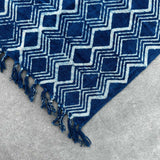 Handmade Indigo Runner - 170x60cm - Heerak Patern - SHAMTAM.COM