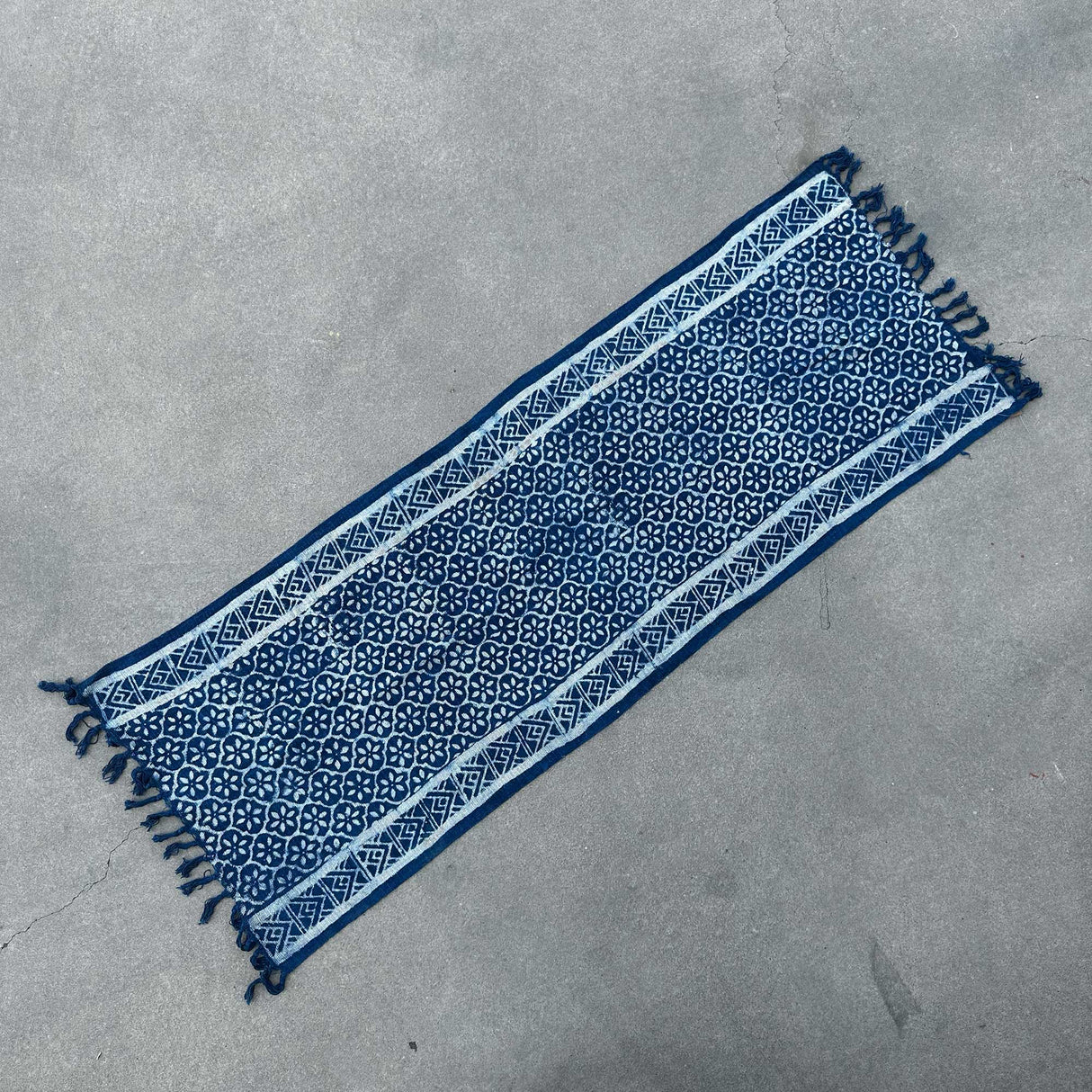 Handmade Indigo Runner - 170x60cm - Madjid Tiles - SHAMTAM.COM