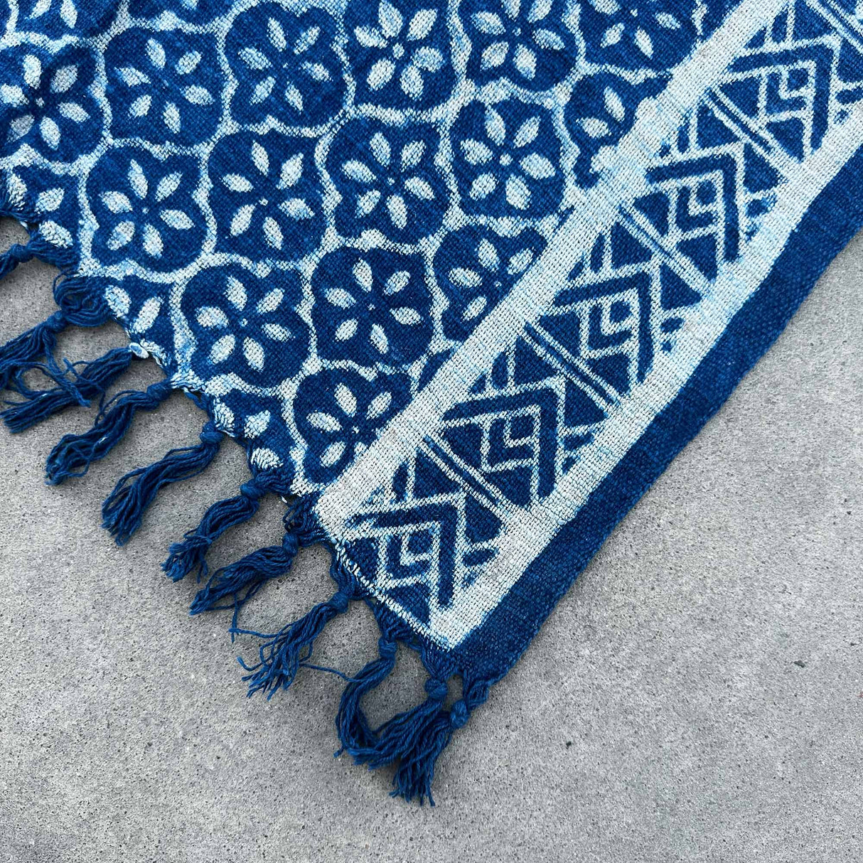 Handmade Indigo Runner - 170x60cm - Madjid Tiles - SHAMTAM.COM