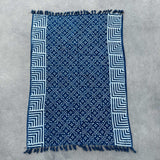 Handmade Boho Throw - 170x120cm - Indigo Kasba Tiles - SHAMTAM.COM