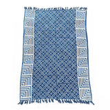 Handmade Boho Throw - 170x120cm - Indigo Kasba Tiles - SHAMTAM.COM