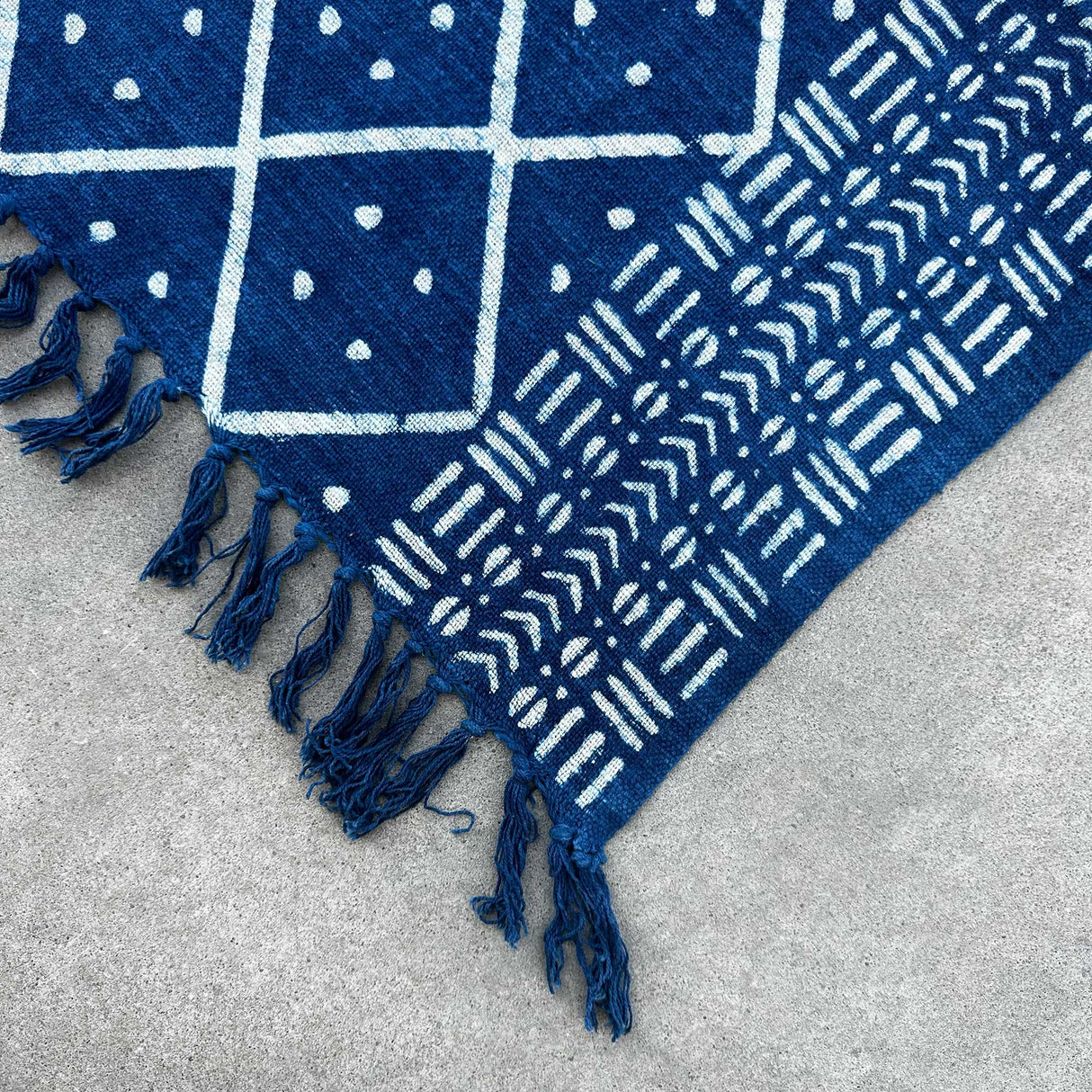 Handmade Indigo Throw - 170x120cm - Midnight Heerak - SHAMTAM.COM