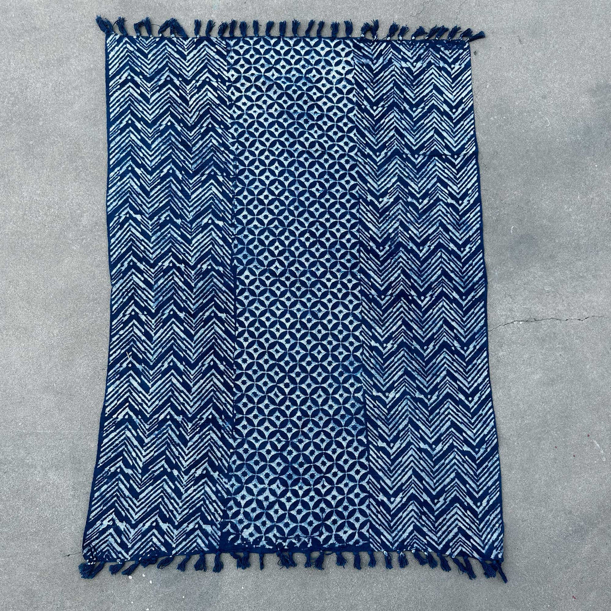 Handmade Indigo Throw - 170x120cm - Namoona Waves - SHAMTAM.COM