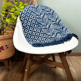 Handmade Indigo Throw - 170x120cm - Namoona Waves - SHAMTAM.COM