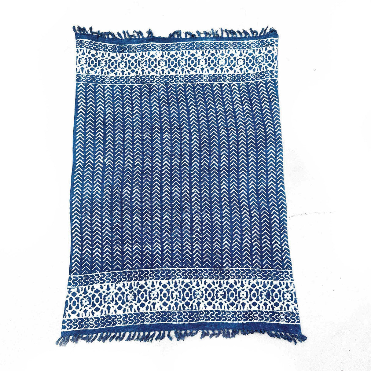 Handmade Indigo Throw - 170x120cm - Seedha Arrows - SHAMTAM.COM