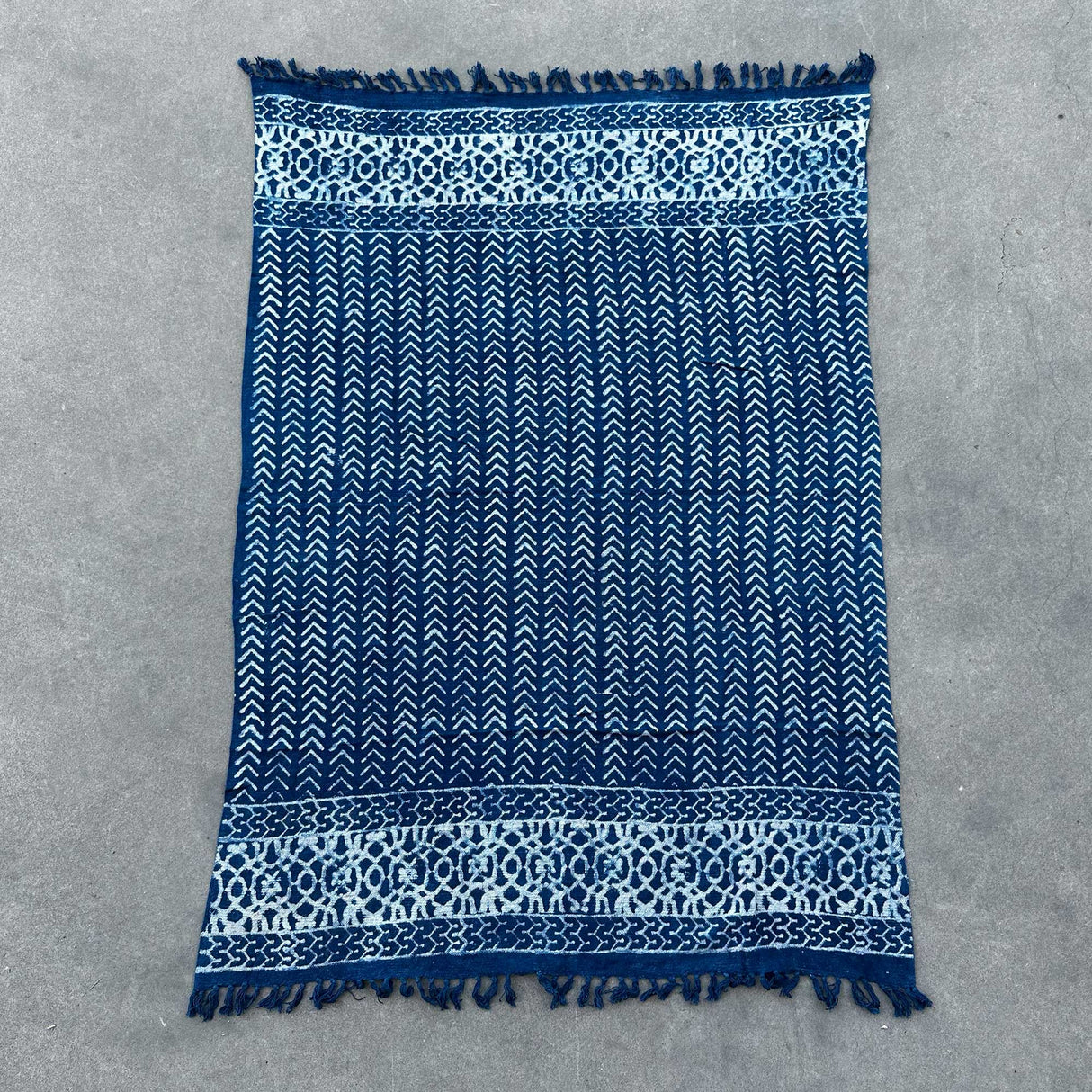 Handmade Indigo Throw - 170x120cm - Seedha Arrows - SHAMTAM.COM