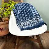 Handmade Indigo Throw - 170x120cm - Seedha Arrows - SHAMTAM.COM