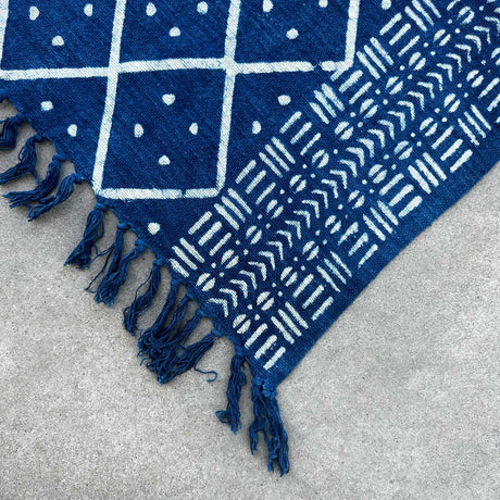 Handmade Indigo Throw - 170x120cm - Midnight Heerak - SHAMTAM.COM