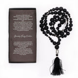 Handmade Lava Stone Mala Necklace with Buddha Tassel - SHAMTAM.COM
