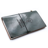 Handmade Leather Journal - Good Ideas and Other Dreams - Grey (80 pages) - SHAMTAM.COM