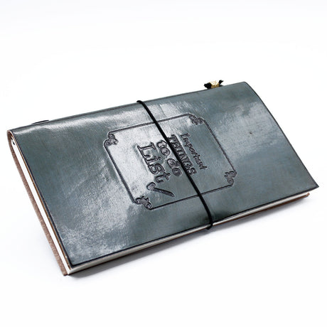 Handmade Leather Journal - Important Things To Do - Grey (80 pages) - SHAMTAM.COM