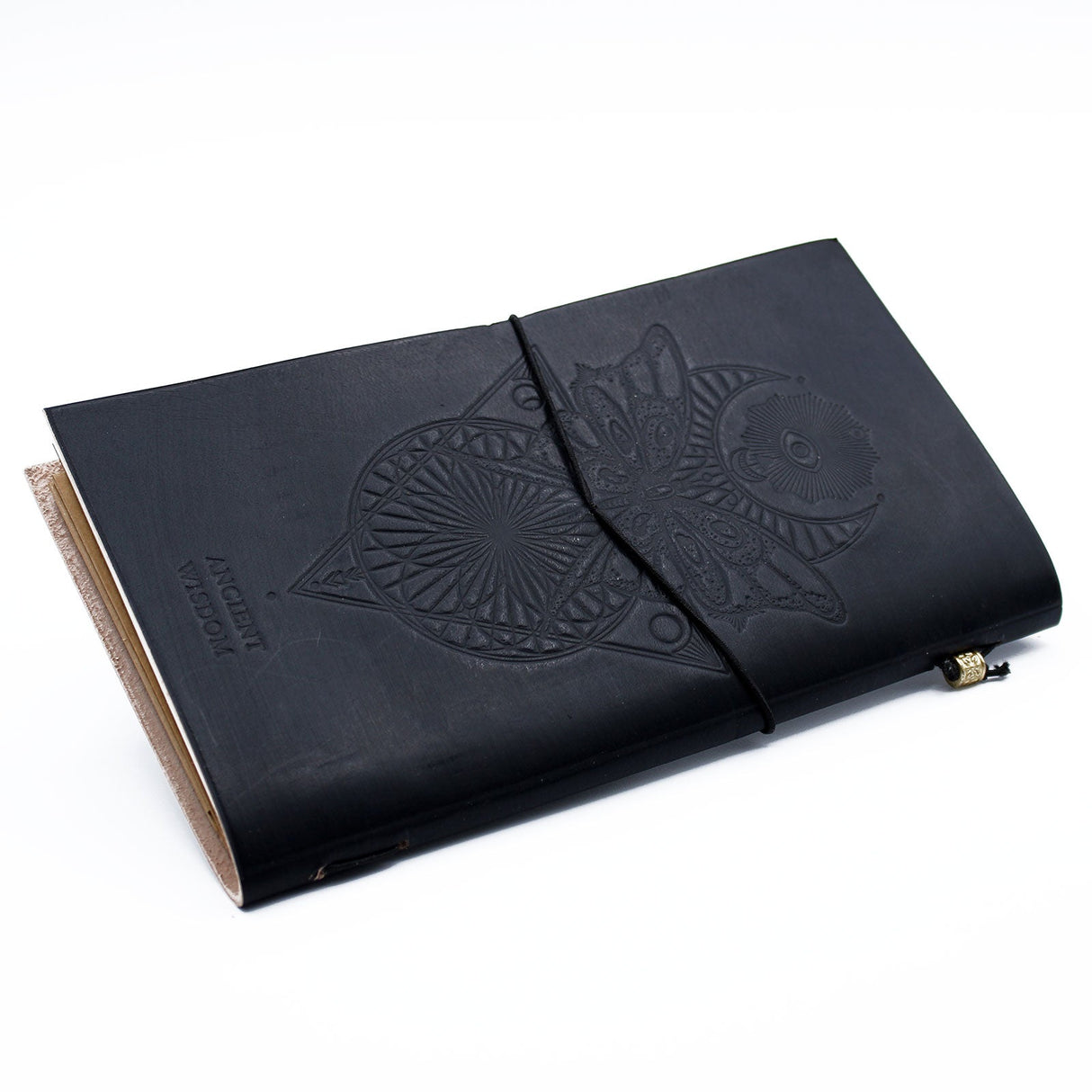 Handmade Leather Journal - My Book of Spells and other Thoughts - Black - SHAMTAM.COM