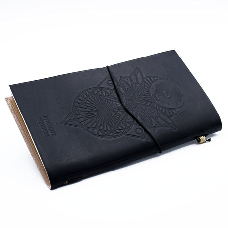 Handmade Leather Journal - My Book of Spells and other Thoughts - Black - SHAMTAM.COM