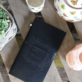 Handmade Leather Journal - My Book of Spells and other Thoughts - Black - SHAMTAM.COM