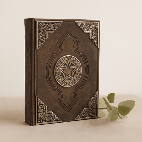 Handmade Leather Journal Zinc Pentagon 200 Pages 26x18cm - SHAMTAM.COM