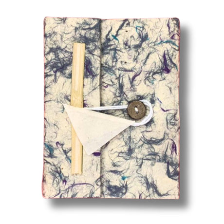 Handmade Lokta Paper A5 Notebook Blue Bookmark - SHAMTAM.COM