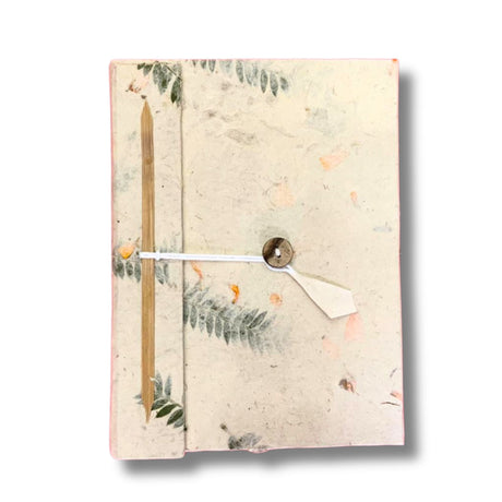 Handmade Lokta Paper Pressed Flower Notebook A5 Nepal - SHAMTAM.COM