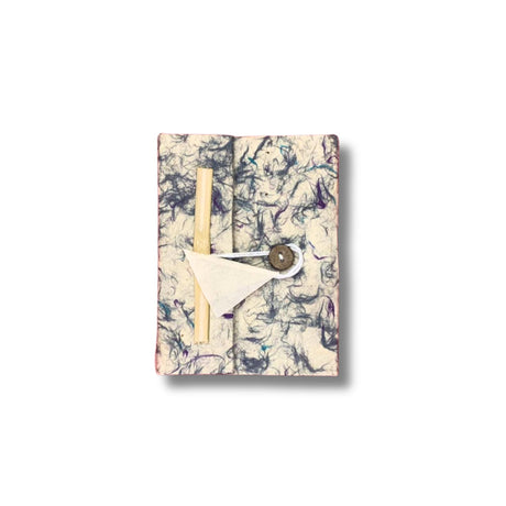 Handmade Lokta Pocket Notebook, Blue Cotton, 40 Pages - SHAMTAM.COM