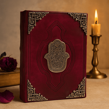 Handmade Notebook Zinc Hamsa Hand 200 Pages 26x18cm - SHAMTAM.COM