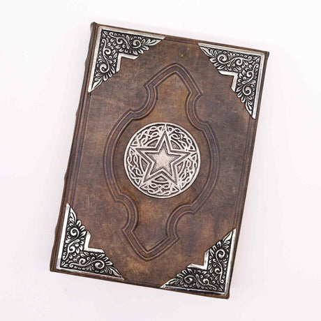 Handmade Notebook - Zinc Pentagon Decor - 200 Deckle Edges Pages - 26x18cm - SHAMTAM.COM