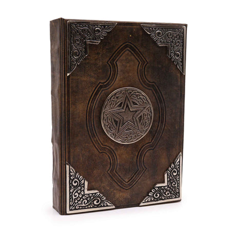 Handmade Notebook - Zinc Pentagon Decor - 200 Deckle Edges Pages - 26x18cm - SHAMTAM.COM