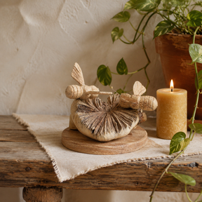 Sculpture en bois artisanale Parasite - Abeilles en action