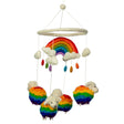 Handmade Rainbow Sheep Felt Baby Mobile - Whimsical Nursery Decor with Clouds and Raindrops - SHAMTAM.COM