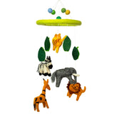 Handmade Safari Felt Baby Mobile with Zebra, Elephant, Giraffe, and Lion - Nursery Crib Decor - SHAMTAM.COM