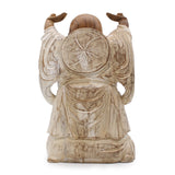 Happy Buddha Hands Up - Whitewash 40cm - SHAMTAM.COM