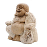 Happy Buddha - Whitewash 30cm - SHAMTAM.COM