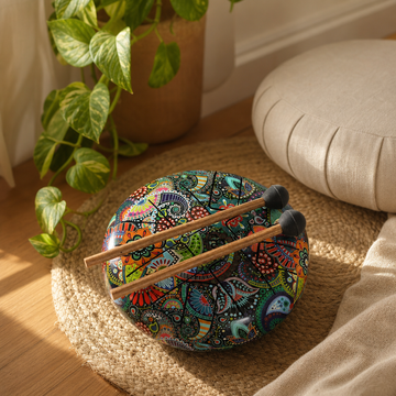 Happy Drum Muti Coloured OM - 18cm — styled in a warm, naturally lit interior