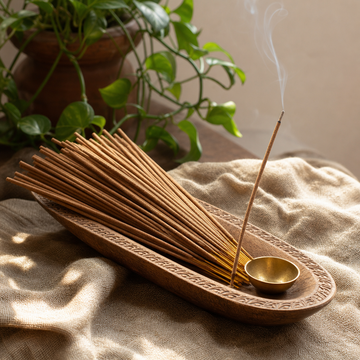 HEM Hexagonal Incense - Precious Musk — styled in a warm, naturally lit interior