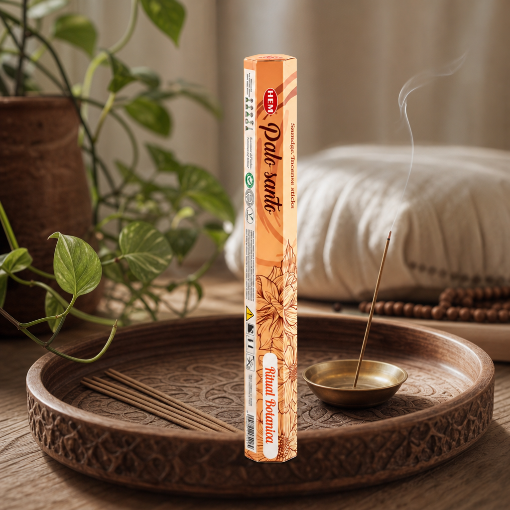 HEM Hexagonal Incense - Smudge - Palo Santo — styled in a warm, naturally lit interior