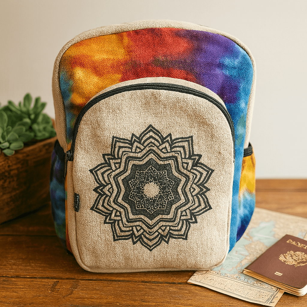 Hemp Backpack Large Tie - Dye Mandala - SHAMTAM.COM