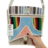Handcrafted Hemp Laptop Messenger Bag with Geometric Design - Made in Nepal - SHAMTAM.COM